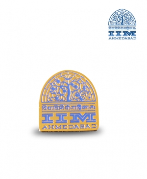 Lapel Pin Gold Blue logo