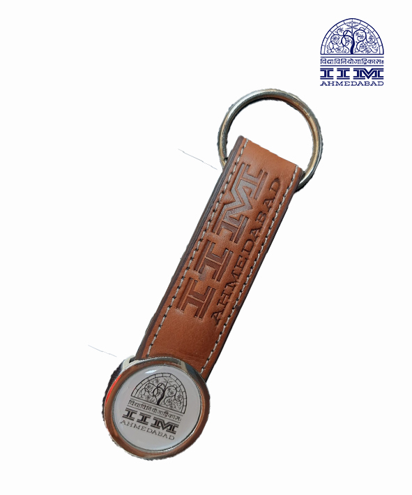 Key Chain Domed Circle Leather